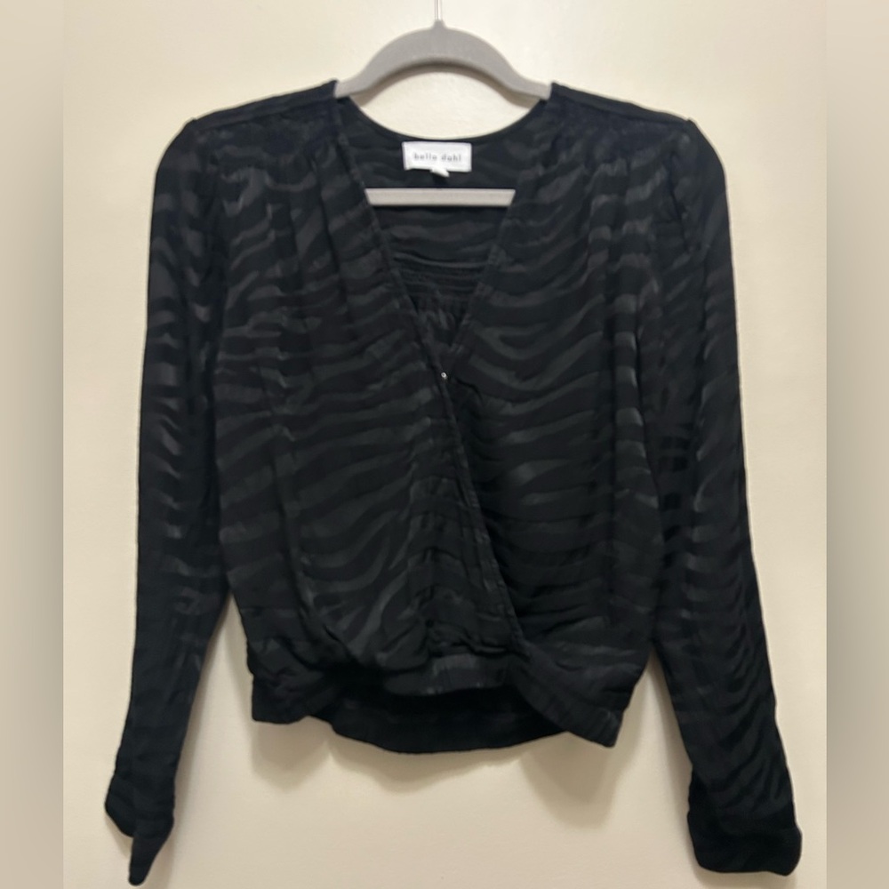 Bella Dahl Cross Front Zebra Print Top